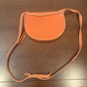 nwt madewell Orange/Brown Leather Belt/ Crossbody Bag